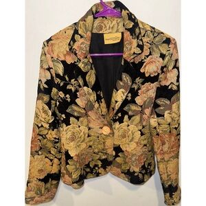 Painted Pony Floral Women's Career Coat Blazer Size 4